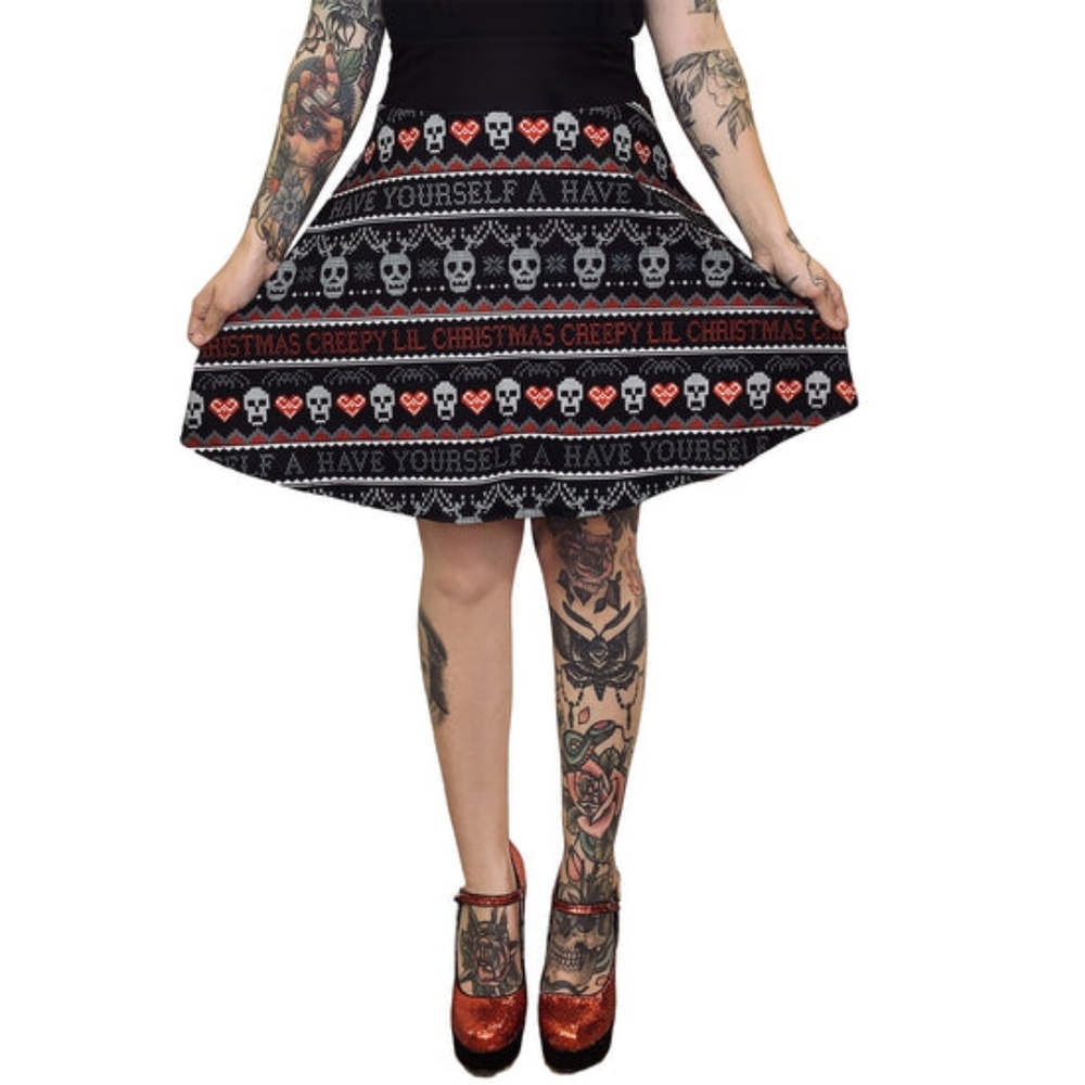 Too Fast Creepy Lil Christmas Skater Skirt NWT - Picture 1 of 4